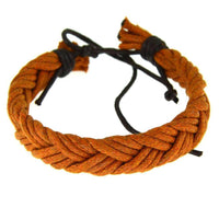 Load image into Gallery viewer, Leder Armband breit dreilagig geflochten verstellbar - chic-net.de
