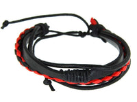 Load image into Gallery viewer, Leder Armband mehrreihig geflochten umwickelt verstellbar - chic-net.de
