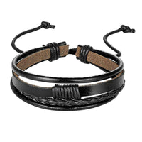 Load image into Gallery viewer, Leder Armband mehrreihig geflochten umwickelt verstellbar - chic-net.de
