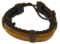 Load image into Gallery viewer, Leder Armband schwarz braun breit umwickelt verstellbar - chic-net.de
