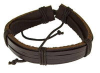 Load image into Gallery viewer, Leder Armband schwarz braun breit umwickelt verstellbar - chic-net.de
