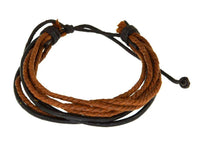 Load image into Gallery viewer, Leder Armband schwarz braun Schnüre verstellbar - chic-net.de
