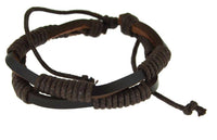 Load image into Gallery viewer, Leder Armband zweilagig verstellbar umwickelt Schnur - chic-net.de

