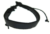 Load image into Gallery viewer, Lederarmband 10mm breit Naht Baumwolle verstellbar - chic-net.de
