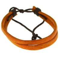 Load image into Gallery viewer, Lederarmband 2 Leder Bänder Baumwolle verstellbar - chic-net.de
