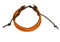 Load image into Gallery viewer, Lederarmband 2 Leder Bänder Baumwolle verstellbar - chic-net.de
