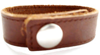 Load image into Gallery viewer, Lederarmband braun schmales Lederarmbänder Druckknopf Armband unisex nickelfrei Verschluss - chic-net.de
