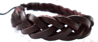 Load image into Gallery viewer, Lederarmband geflochten rot braun schmal verstellbar Armband binden unisex nickelfrei - chic-net.de
