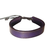 Load image into Gallery viewer, Lederarmband Leder Armband dunkel lila Unisex Schmuck Freundschaftsarmband Herren Damen - chic-net.de
