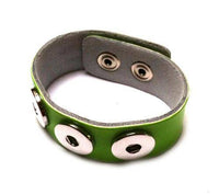 Load image into Gallery viewer, Lederarmband mit Buttons für Chunks Leder Armband Unisex Schmuck Knöpfe Armbänder grün - chic-net.de
