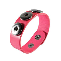 Load image into Gallery viewer, Lederarmband neon rosa Buttons für Chunks Leder Schmuck Druckknöpfe Armbänder - chic-net.de
