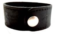 Load image into Gallery viewer, Lederarmband schwarz breit Lederarmbänder Druckknopf Armband unisex nickelfrei Verschluss - chic-net.de

