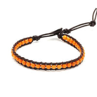 Load image into Gallery viewer, Lederarmbänder Achat gefärbt Perlen bunt Armband Leder verstellbar unisex - chic-net.de
