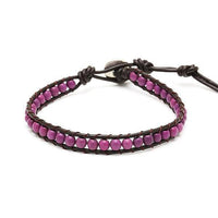 Load image into Gallery viewer, Lederarmbänder Achat gefärbt Perlen bunt Armband Leder verstellbar unisex - chic-net.de
