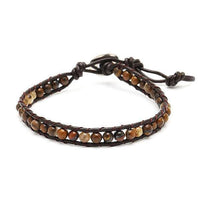 Load image into Gallery viewer, Lederarmbänder Achat gefärbt Perlen durchscheinend Armband Leder verstellbar unisex - chic-net.de
