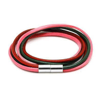 Load image into Gallery viewer, Lederarmbänder eckig rund Bänder Armband Leder dreifach mehrfarbig Magnetverschluss unisex - chic-net.de
