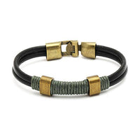 Cargar imagen en el visor de la galería, Lederarmbänder rund Bänder Schnur Brass Armband Leder Haken Verschluss unisex nickelfrei - chic-net.de
