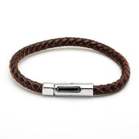 Load image into Gallery viewer, Lederarmbänder rund geflochten Farben Armband Leder Knopfverschluss unisex nickelfrei - chic-net.de
