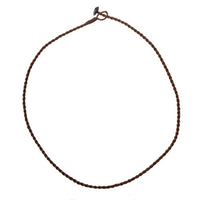 Load image into Gallery viewer, Leinen Faden Kette Kordel gewachst dunkelbraun Knopfverschluss Schlaufe 50 cm - chic-net.de
