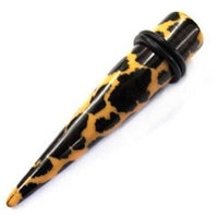 Load image into Gallery viewer, Leoparden Piercing Expander Dehnungsstab Straight Dehnstab Unisex Tunnel Plug Ohrstecker gelb - chic-net.de
