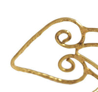 Load image into Gallery viewer, Messing Armreif antik golden filigran gehämmert Herz Blume groß 50mm breit - chic-net.de
