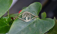 Load image into Gallery viewer, Messing Armreif antik golden oval Baum des Lebens rund verstellbarTribal Schmuck - chic-net.de
