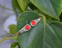 Cargar imagen en el visor de la galería, Messing Armreif golden rot Jaspis rund acht Zopfrand nickelfrei verstellbar antik Tribal Schmuck - chic-net.de
