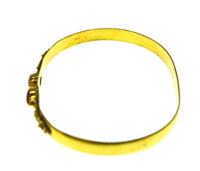 Cargar imagen en el visor de la galería, Messing Armreif golden Rubin Spirale Tropfen Flechtrand - chic-net.de
