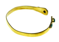 Cargar imagen en el visor de la galería, Messing Armreif golden Türkis Steine Tropfen Kreis offen - chic-net.de
