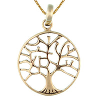 Load image into Gallery viewer, Messing Brass Anhänger Baum des Lebens golden Kette nickelfrei Tribal antik Schmuck - chic-net.de
