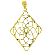 Load image into Gallery viewer, Messing Brass Anhänger Blume des Lebens antik gold silber Kette flower of life - chic-net.de
