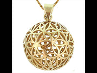 Load image into Gallery viewer, Messing Brass Anhänger Blume des Lebens antik gold silber Kette flower of life - chic-net.de

