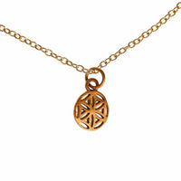 Load image into Gallery viewer, Messing Brass Anhänger Blume des Lebens antik gold silber Kette flower of life - chic-net.de
