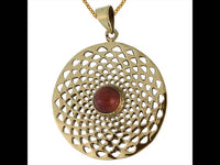Load image into Gallery viewer, Messing Brass Anhänger Dalie Sandstein antik golden Kette Damen Schmuck Tribal - chic-net.de
