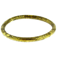 Cargar imagen en el visor de la galería, Messing Brass Armreif golden schwarz rund Blüten gemustert nickelfrei antik Tribal Schmuck - chic-net.de
