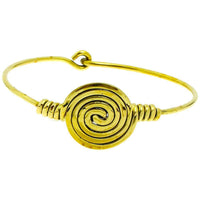 Cargar imagen en el visor de la galería, Messing Brass Armreif golden Spirale gewunden dünn Haken nickelfrei antik Tribal Schmuck - chic-net.de

