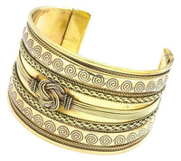 Load image into Gallery viewer, Messing Brass Armreif Spirale Knoten Ketten oxidiert gold nickelfrei antik Seile Tribal Schmuck - chic-net.de
