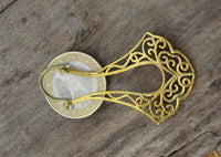 Load image into Gallery viewer, Messing Bügel Ohrringe antik gold Zapfen Spiralen - chic-net.de
