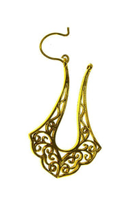 Load image into Gallery viewer, Messing Bügel Ohrringe antik gold Zapfen Spiralen - chic-net.de
