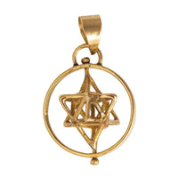 Cargar imagen en el visor de la galería, Messing golden Anhänger Messinganhänger 3D Stern mit Brass Kette Karabiner - chic-net.de
