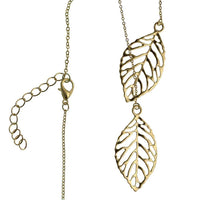 Load image into Gallery viewer, Messing Kette golden fein Blätter Anhänger Blattadern Muster beweglich filigran 50-55 cm - chic-net.de
