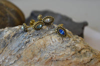 Load image into Gallery viewer, Messing Kristall Glitzer Ohrstecker gold Auge 12mm - chic-net.de
