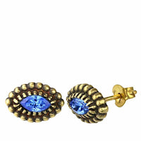 Load image into Gallery viewer, Messing Kristall Glitzer Ohrstecker gold Auge 12mm - chic-net.de
