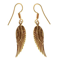 Load image into Gallery viewer, Messing Ohrringe Flügel klein Haken Aufhänger Verschluss antik golden Ohrhänger - chic-net.de
