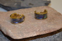 Cargar imagen en el visor de la galería, Messing Ohrringe gold Abalone Muschel Imitat Creolen - chic-net.de
