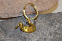 Cargar imagen en el visor de la galería, Messing Ohrringe gold Abalone Muschel Imitat Creolen - chic-net.de
