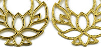 Cargar imagen en el visor de la galería, Messing Ohrringe gold Lotus Blume Bügel Pünktchen - chic-net.de
