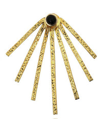 Load image into Gallery viewer, Messing Ohrstecker golden Ear Jacket Strahlen Türkis Onyx rund Doppelohrstecker - chic-net.de
