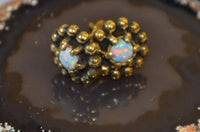 Load image into Gallery viewer, Messing Stein Kristall Ohrstecker gold Kugelblume 10mm - chic-net.de
