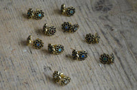 Cargar imagen en el visor de la galería, Messing Stein Kristall Ohrstecker gold Sternblume 12mm - chic-net.de
